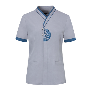 芙蓉花清洁员男女工作服短袖夏装半透气水会酒店客房阿姨保洁物业