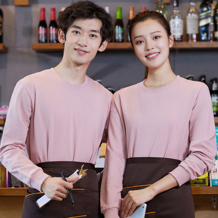 餐饮服务员工作服秋冬装卫衣长袖火锅店茶楼企业团体活动聚会加绒