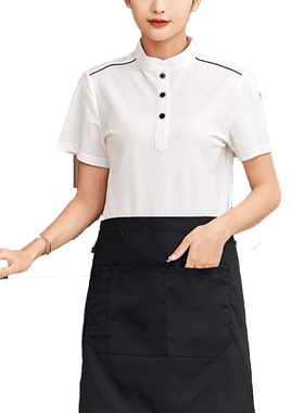 餐饮服务员夏季短袖男女印绣酒店
