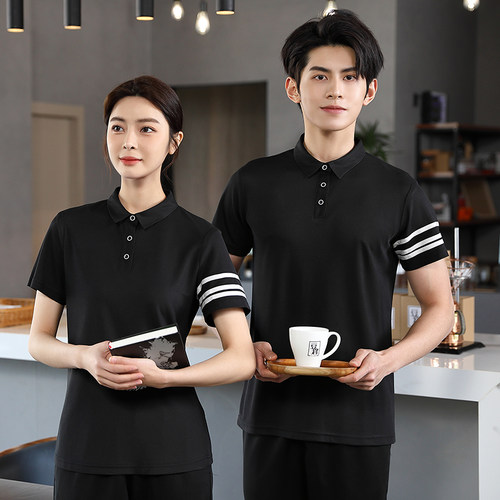 餐饮工作服夏季T恤定制店名