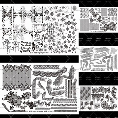 【印花板】FingertipWorker美甲印花板新款蕾丝蝴蝶雪花图腾钢板