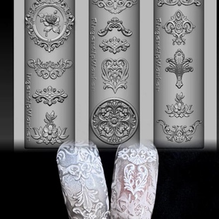【美甲模具】FingertipWorker原创常用小众宫廷风巴洛克立体浮雕