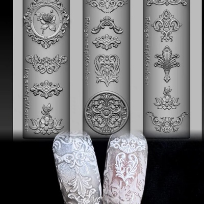 【美甲模具】FingertipWorker原创常用小众宫廷风巴洛克立体浮雕