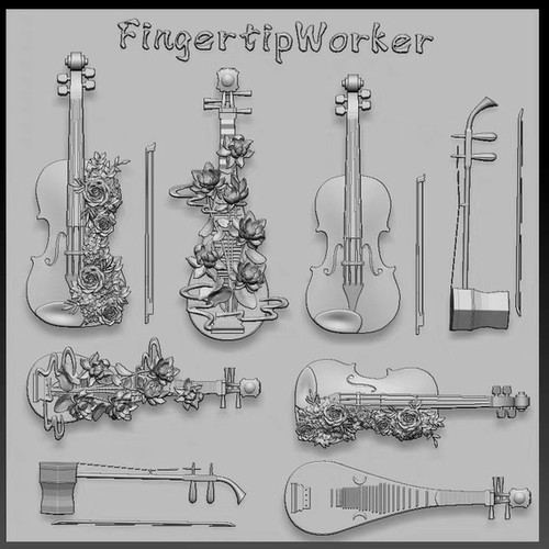 【美甲模具】FingertipWorker小众精致美甲古风荷花玫瑰小提琴