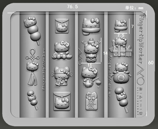 【美甲模具】FingertipWorker原创正品新年模具蛇年糖葫芦Kt模具