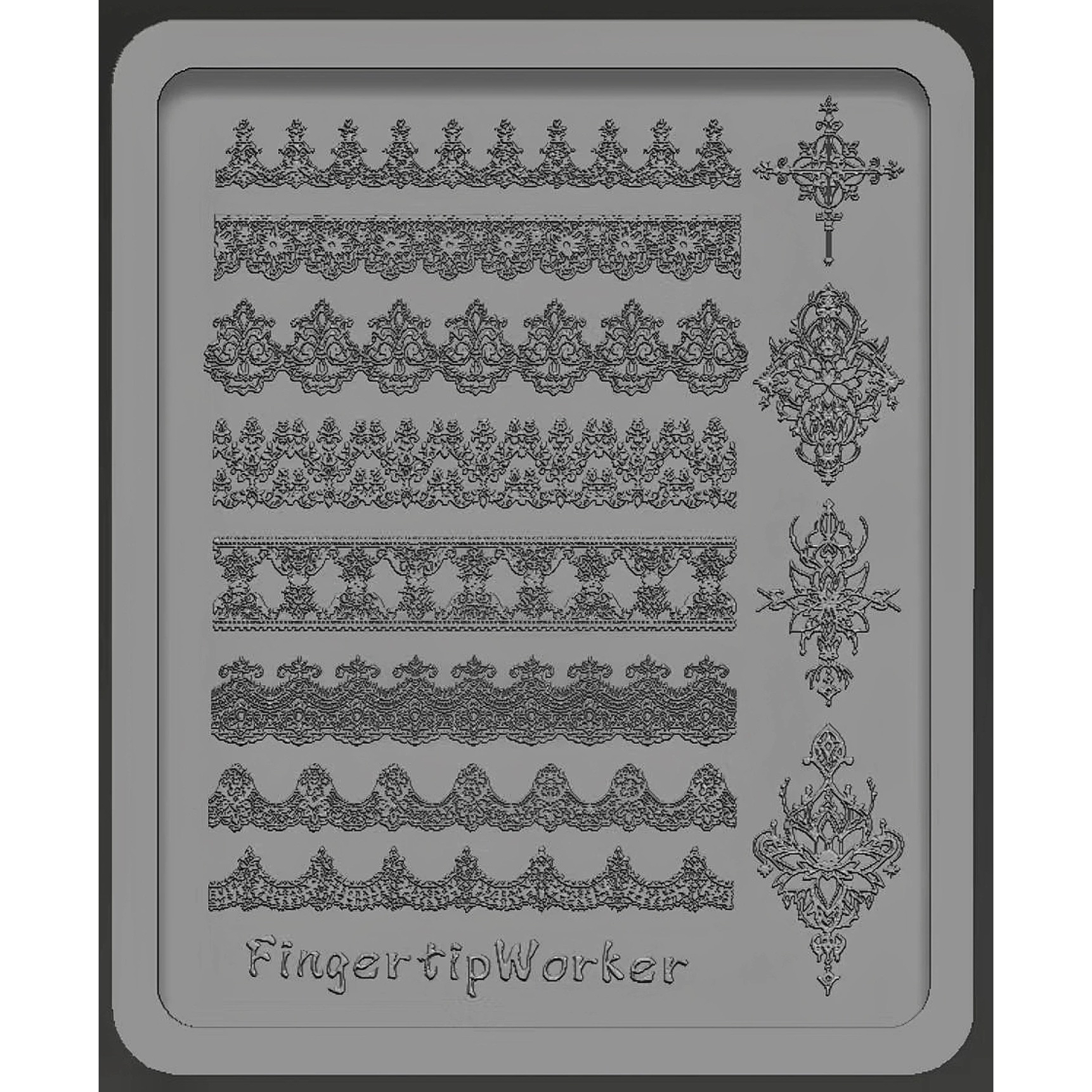 【美甲模具】FingertipWorker新品美甲模具藤蔓镂空蕾丝美甲模具