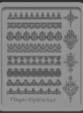 【美甲模具】FingertipWorker新品美甲模具藤蔓镂空蕾丝美甲模具