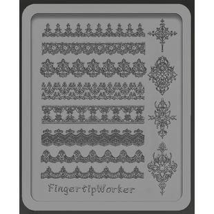 【美甲模具】FingertipWorker新品美甲模具藤蔓镂空蕾丝美甲模具