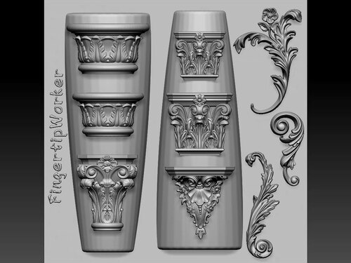 【FingertipWorker】小众超精致巴洛克花盆模具