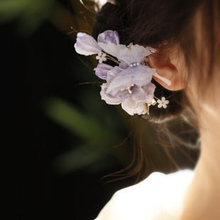 浪漫紫色花朵新中式发夹 拍照古典舞超仙头饰 气质日常百搭发饰