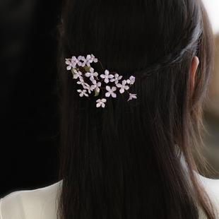 满天星 紫色小碎花发夹花仙子紫藤花头饰 新款布花发饰古典舞拍照