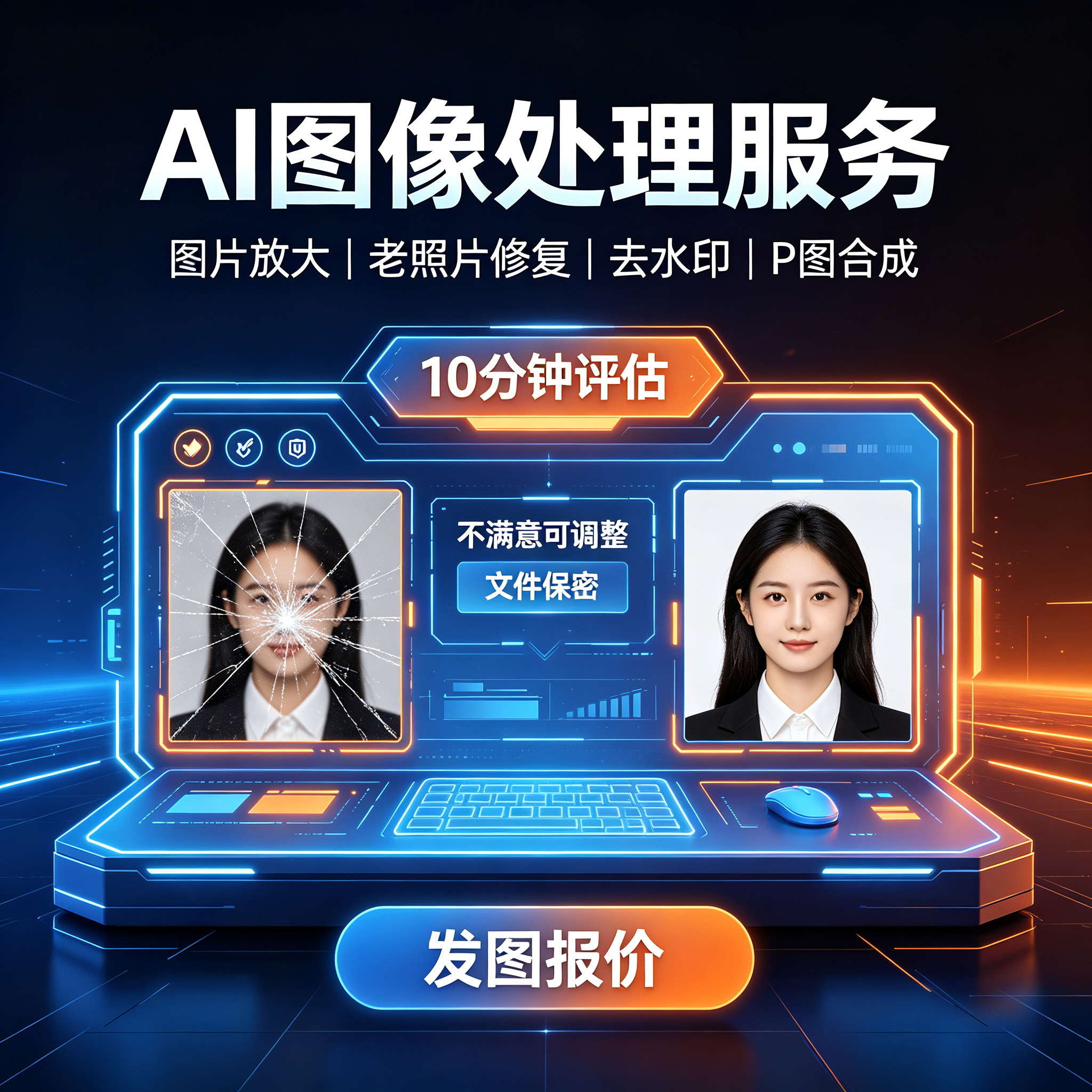 图像处理 专家级修图画图服务专业ps 图片8K高清 ai辅助精修图片图片