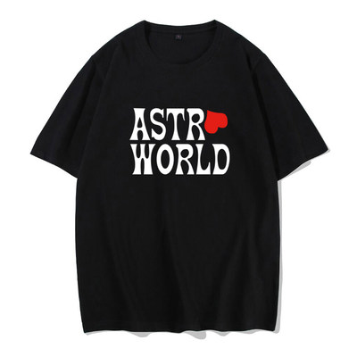 Travis Scott新专辑周边Astroworld Hoodie短袖t恤纯棉半袖男学生