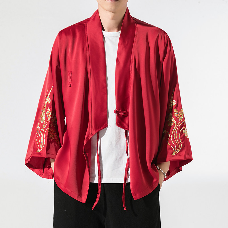 秋季汉元素休闲斜襟汉服上衣刺绣大码茶服外套复古风唐装 Y13-P50图片
