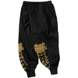 风个性萝卜裤复古刺绣宽松垮裤潮男裤QT4011-K29-P75，男装休闲裤，星座301D-2(原钱塘4011)