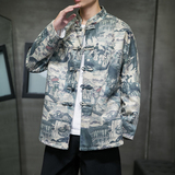 秋风男装鹿皮绒盘扣复古夹克唐装汉服外套XZ301D-2/JK35-P105，男装夹克，星座301D-2(原钱塘4011)