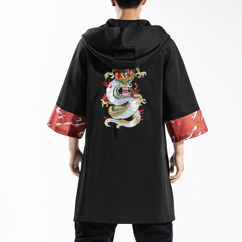 秋季连帽刺绣卫衣青少年七分袖外套宽松男士休闲XZ301D-2/W30-P70,男装卫衣,星座301D-2(原钱塘4011)