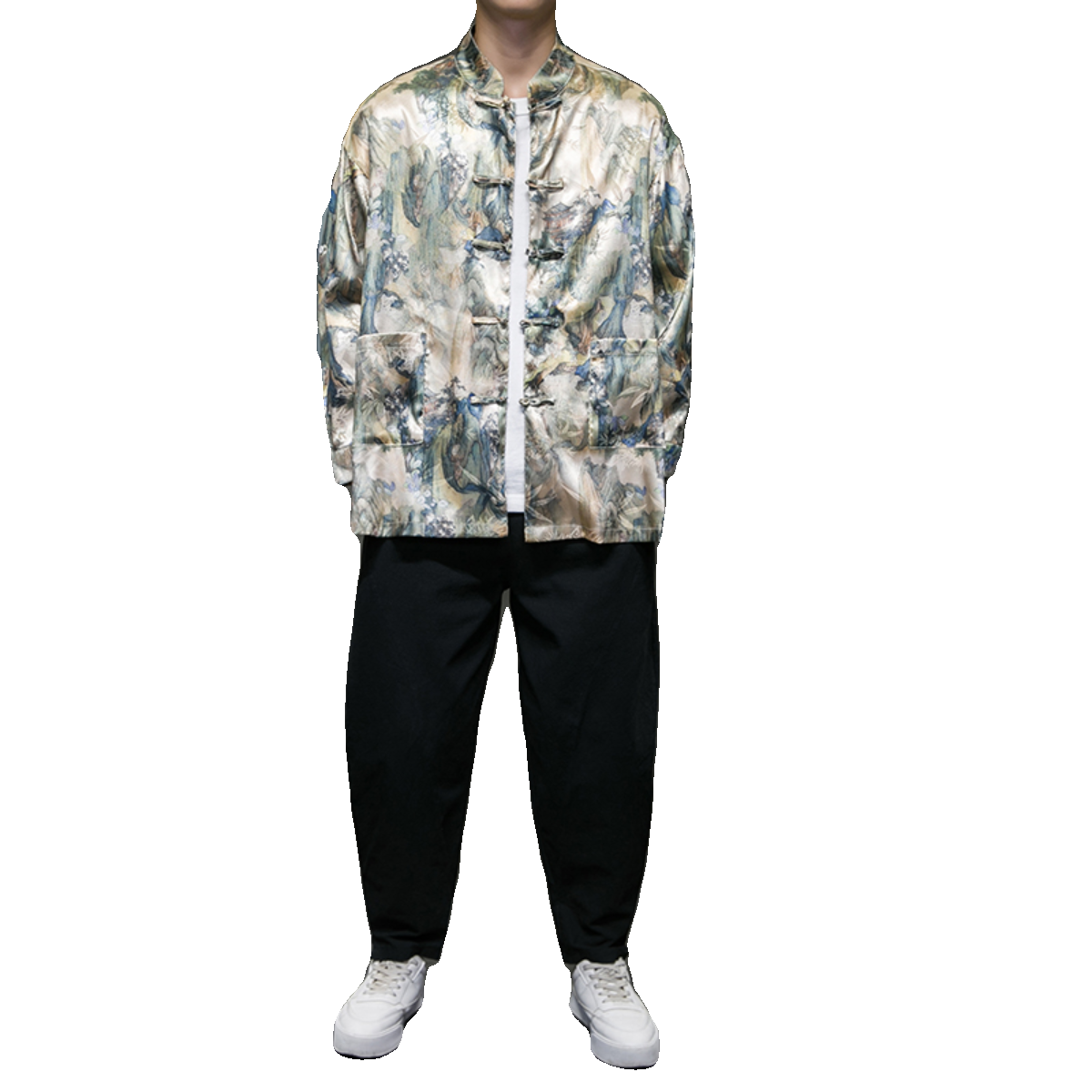 风时尚柔软盘扣中式唐装宽松外套复古衬衫XZ301D-2/C313-P80,男装衬衫,星座301D-2(原钱塘4011)