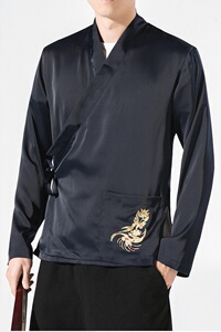 汉元素青年斜襟汉服上衣敦煌刺绣大码茶服外套复古风唐装 Y12-P70图片