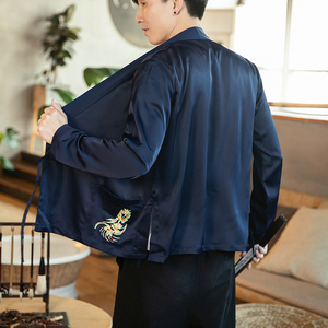 汉元素青年斜襟汉服上衣敦煌刺绣大码茶服外套复古风唐装 Y12-P50图片