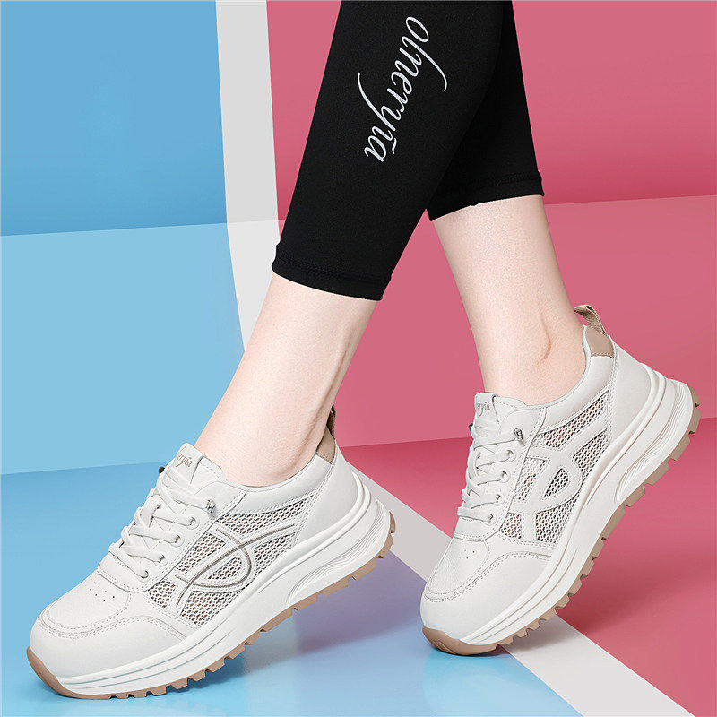 夏季薄款透气网面女鞋子2026新款百搭软底小白鞋软底轻便休闲运动
