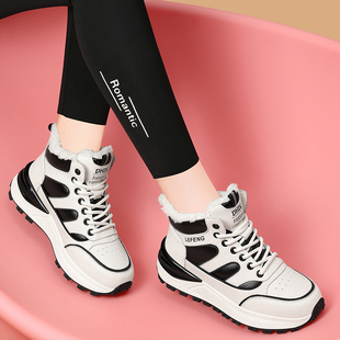 厚底增高老爹鞋女款2025新款冬季加绒加厚棉鞋软底轻便户外雪地靴