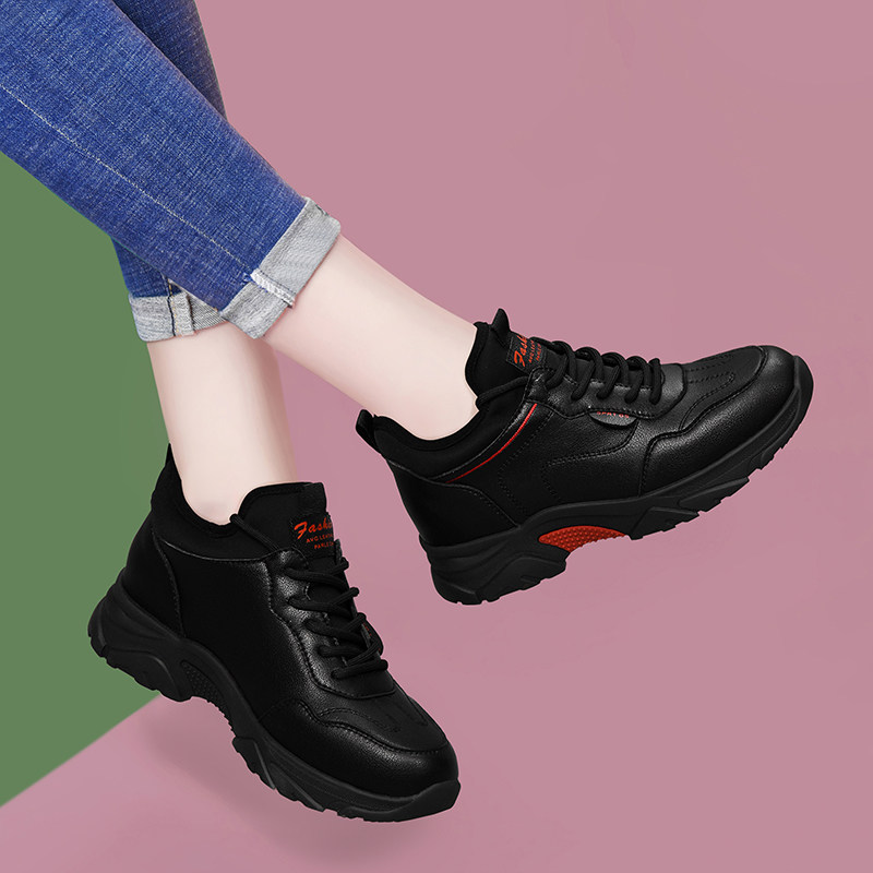 厚底老爹鞋女款2025新款冬季加绒软底轻便休闲运动鞋中年妈妈棉鞋