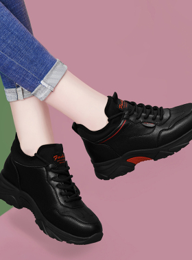 厚底老爹鞋女款2025新款冬季加绒软底轻便休闲运动鞋中年妈妈棉鞋