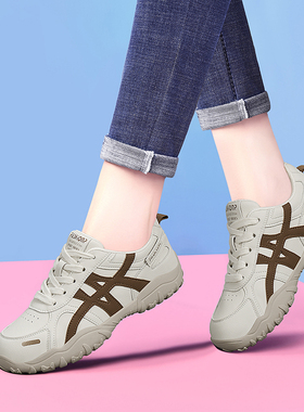 休闲运动风德训鞋女2026新款春季软底轻便百搭平底系带舒适运动鞋