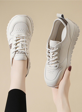 白色休闲运动鞋女2025春秋季新款超轻便软底减震跑步鞋爆款小白鞋