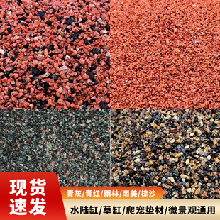雷龙底沙灰青沙青红沙偏暗灰青沙青灰红沙雷龙专用原生鱼缸造景沙