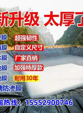 鱼塘膜土工防渗膜加厚全新料使用寿命长黑色塑料地膜护坡养殖专用