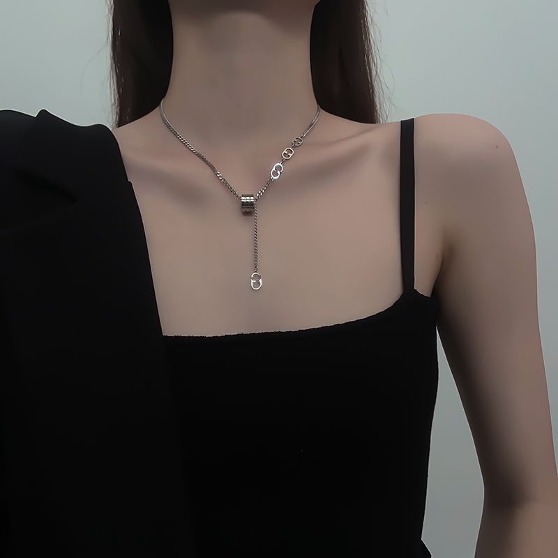 小蛮腰钛钢项链冷淡风小众男女