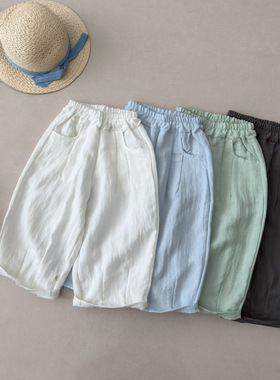 2026夏季新款儿童休闲长裤男女童纯色亚麻裤中小童宝宝灯笼裤子潮