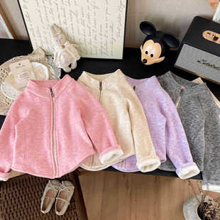 秋冬炫彩考拉绒无骨外套女童亲子加厚羊毛蚕丝保暖厚棉服秋冬外套