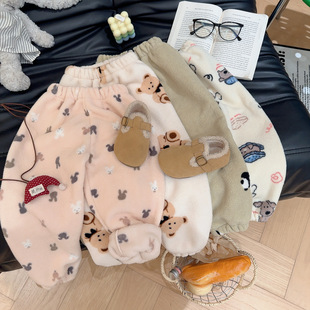 新款儿童秋冬季暖暖裤百搭宝宝卫裤男女童休闲雪粒绒裤中大童睡裤
