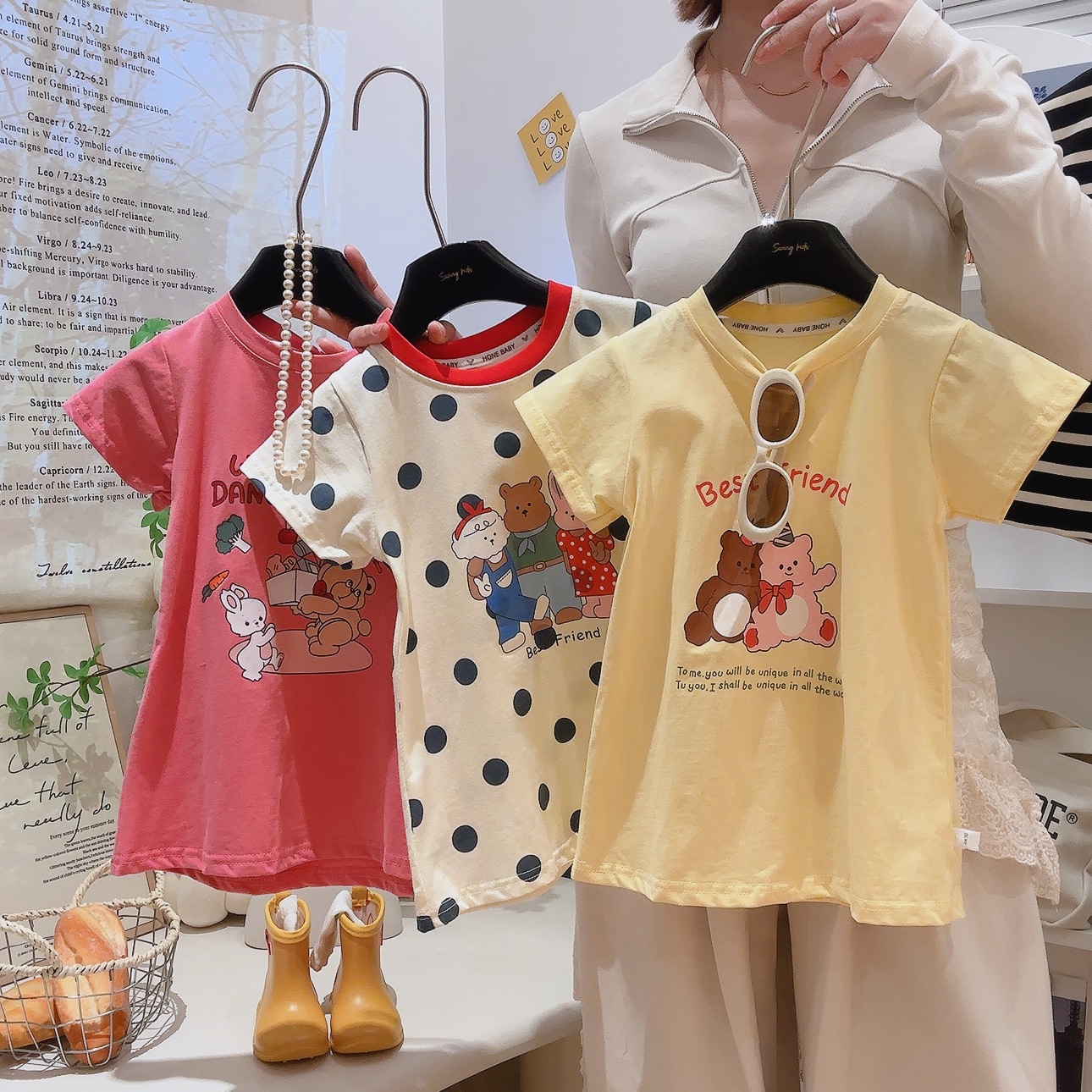 儿童纯棉连衣裙女童夏季短袖公主裙女孩洋气长T恤宝宝夏天休闲裙