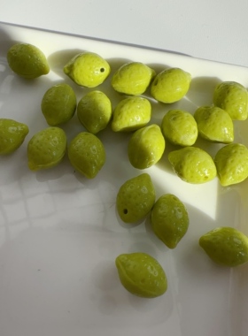 捷克琉璃立体柠檬13.5*10mm手工DIY散珠手机链手链耳环饰品配件