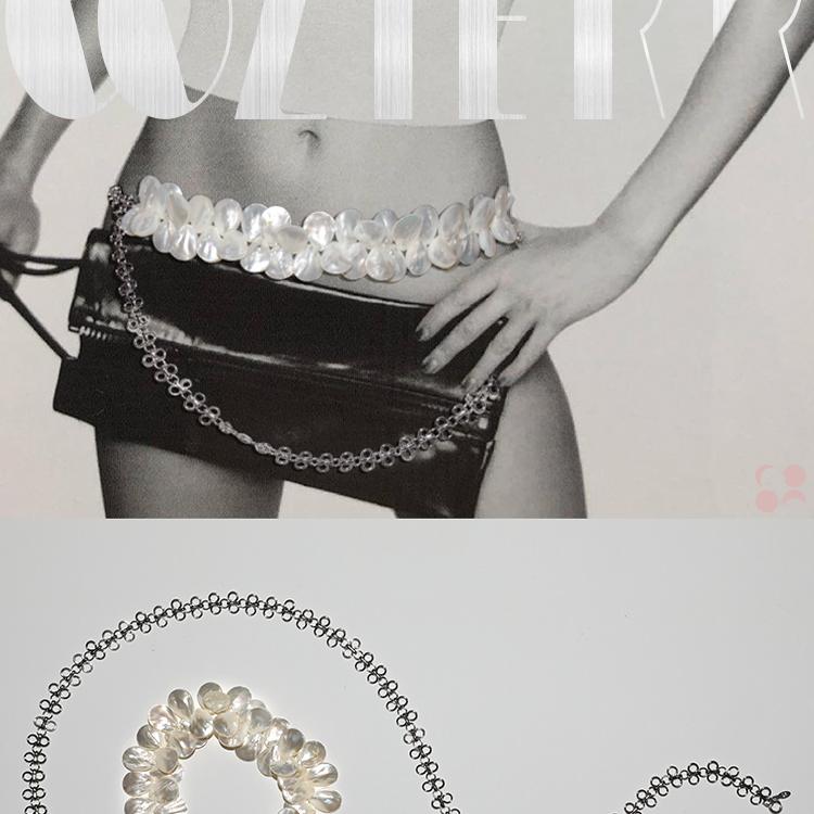 oozierr太紫 ‘ 落花流水身体链/腰链/项圈都可以’ 度假天然贝壳