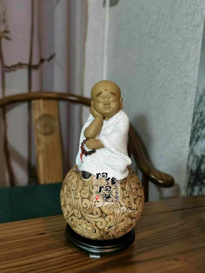 陶瓷工艺品 石湾公仔 静思小和尚