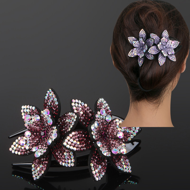 韩版马尾抓夹韩国妈妈发饰大花朵顶夹水钻发夹女后脑勺盘发鸭嘴夹,饰品/流行首饰/时尚饰品新,发饰,淘宝优惠券,粉丝福利购,淘宝优惠卷