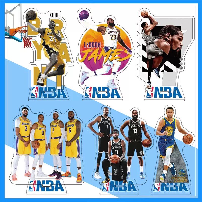 NBA球星亚克力立牌 詹姆斯杜兰特库里欧文哈登桌面摆件篮球周边