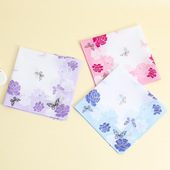 跨境60支精梳纯棉43CM彩色印花女士手帕日式 小清新擦汗手绢喜帕