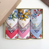 43cm女士印花手帕老式 怀旧薄款 吸水擦汗手绢柔软舒适擦汗手巾方巾