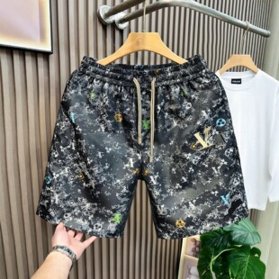 高端冰丝刺绣休闲短裤 沙滩五分裤 2026新款 潮流薄款 男 夏季 欧货男士