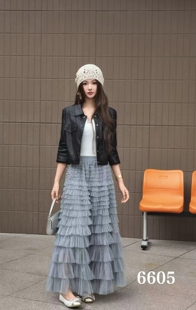 婀娜好韵2025秋新款 百搭外短套女宽松显瘦高腰皮夹克上衣6605 时尚