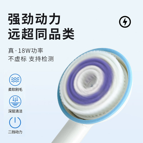 超强动力加大刷头省力深层清洁