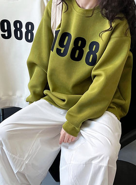 印花宽松早秋卫衣女慵懒