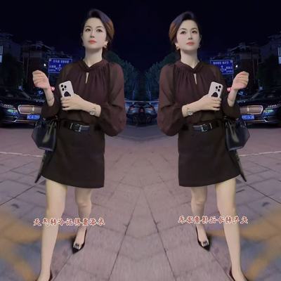 网红爆款时尚洋气女装穿搭2025秋季新款设计感长袖宽松衬衫半身裙