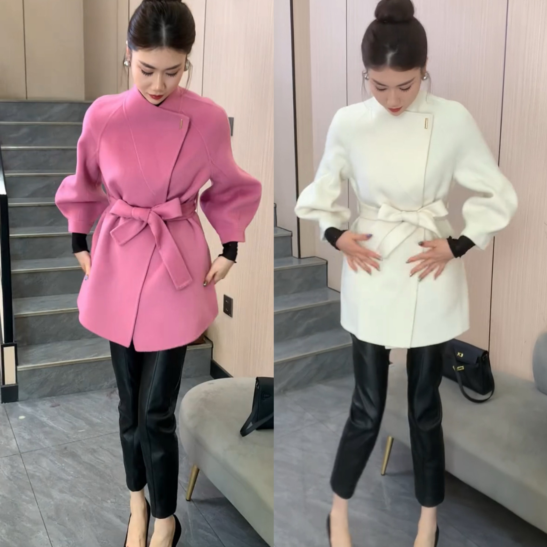 高级感呢子大衣女装秋冬新款时尚收腰系带设计感气质外套搭配皮裤,女装/女士精品,时尚套装,淘宝优惠券,粉丝福利购,淘宝优惠卷